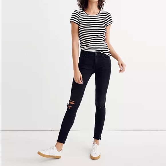 Madewell Jeans Madewell Midrise Skinny Jean In Black Sea